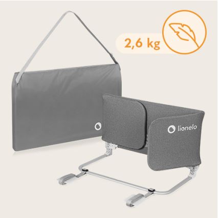Lionelo - Защитна преграда за легло LORA XL тъмносива