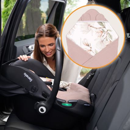 Lionelo - Завивка за автокресло TRAVEL SWADDLE 90x90 cm бежова магнолия