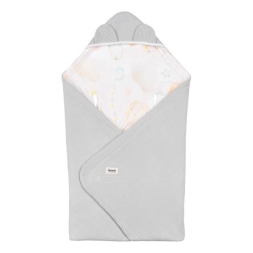 Lionelo - Завивка за столче за кола TRAVEL SWADDLE 90 x 90 см Grey Baloon
