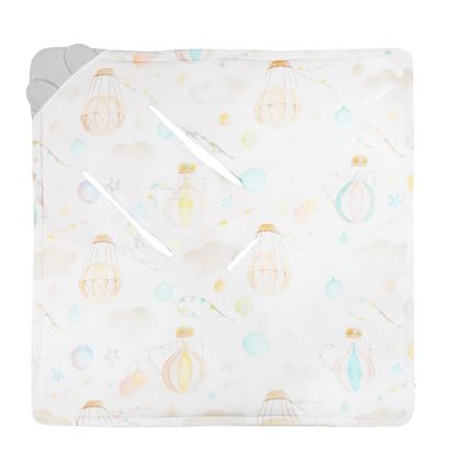 Lionelo - Завивка за столче за кола TRAVEL SWADDLE 90 x 90 см Grey Baloon
