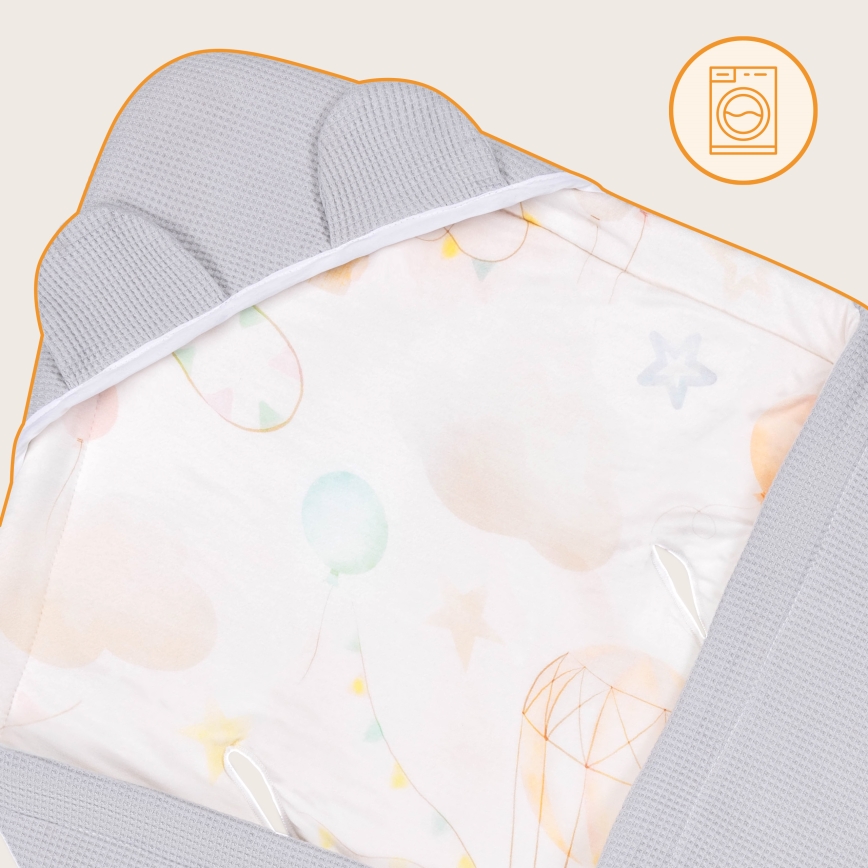 Lionelo - Завивка за столче за кола TRAVEL SWADDLE 90 x 90 см Grey Baloon