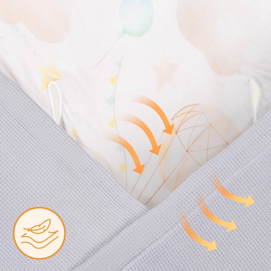 Lionelo - Завивка за столче за кола TRAVEL SWADDLE 90 x 90 см Grey Baloon