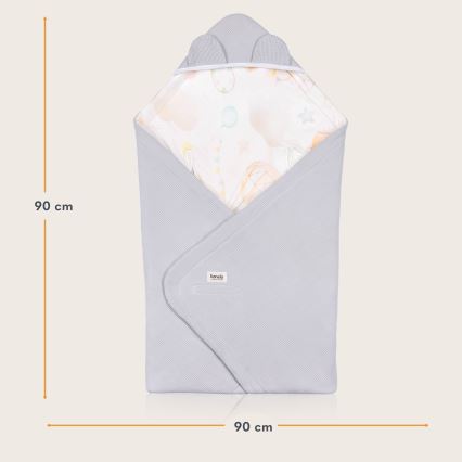 Lionelo - Завивка за столче за кола TRAVEL SWADDLE 90x90 cm Сив Балон