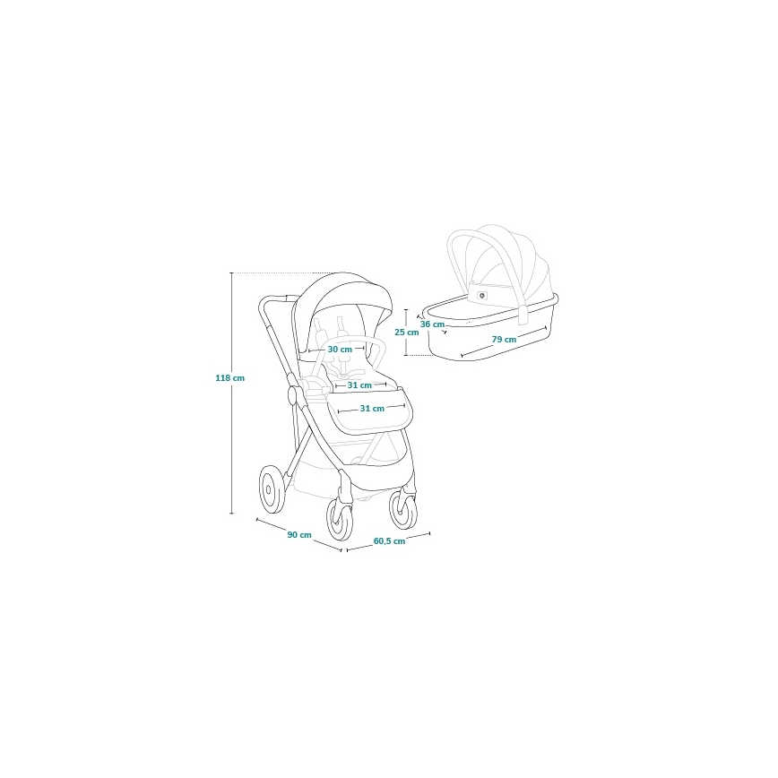 Lionelo - Комбинирана бебешка количка 2 в 1 AMBER PLUS, пясъчно бежова