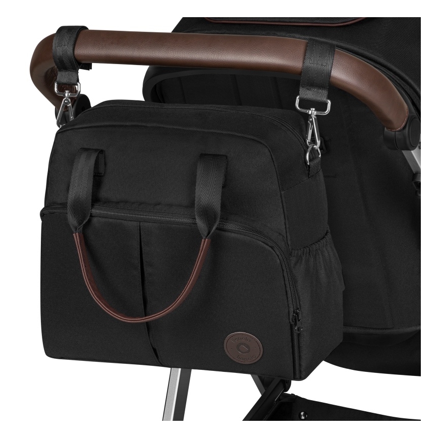 Lionelo - Комбинирана бебешка количка 3 в 1 AMBER, черна/сребриста