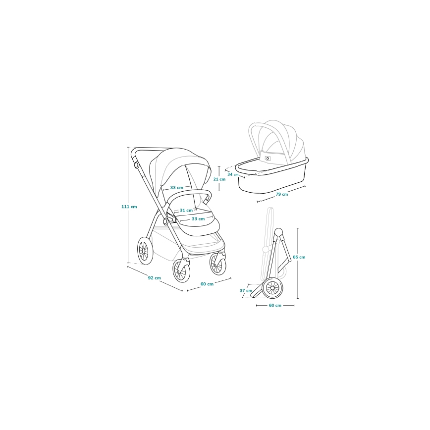 Lionelo - Комбинирана бебешка количка 3 в 1 BIANKA Бежов пясък