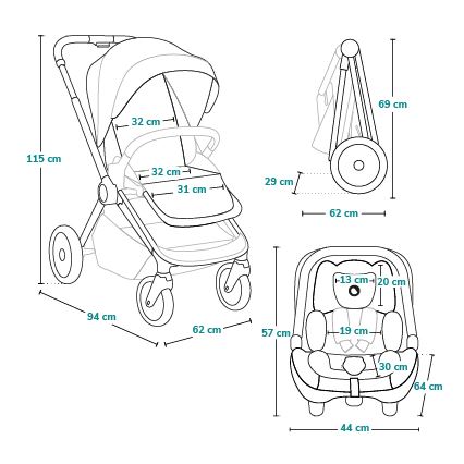 Lionelo - Комбинирана бебешка количка 3 в 1 LAYLA Brown Rust