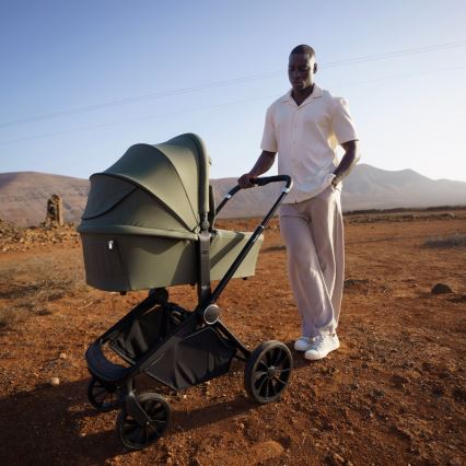 Lionelo - комбинирана бебешка количка 3 в 1 MIKA PLUS, маслинено-зелена