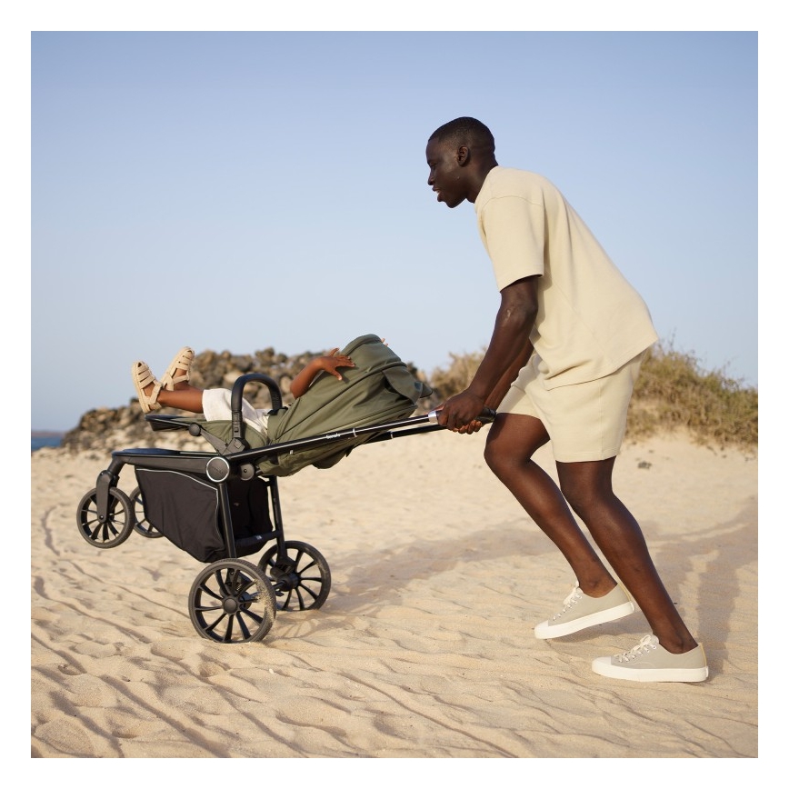 Lionelo - комбинирана бебешка количка 3 в 1 MIKA PLUS, маслинено-зелена