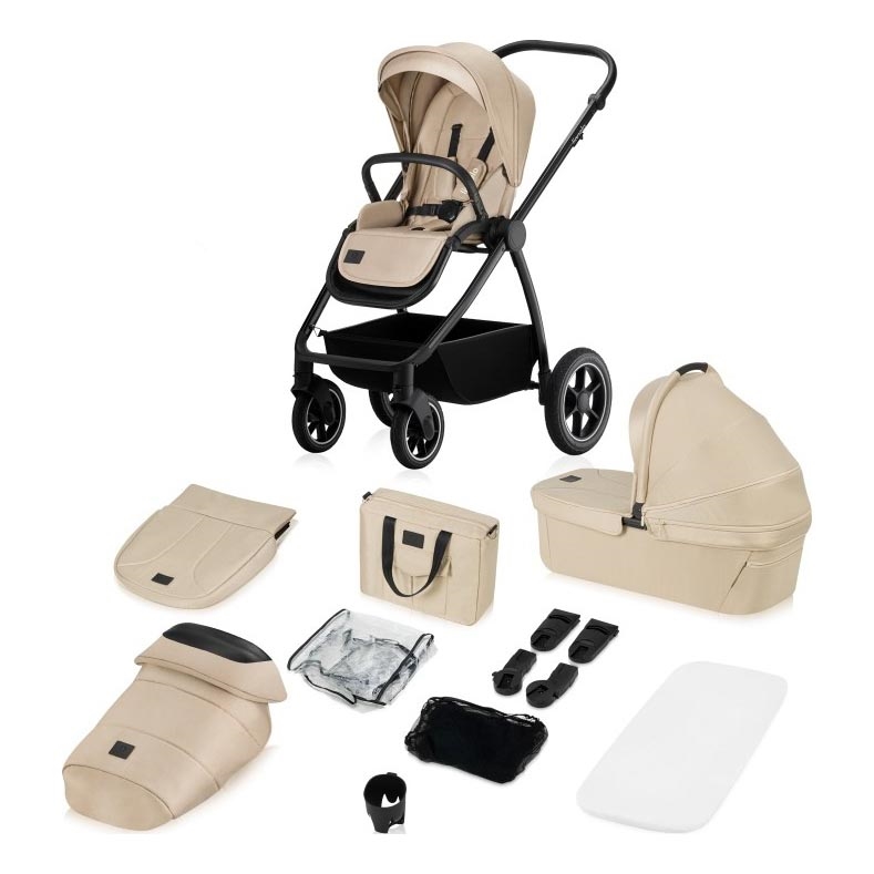 Lionelo - Комбинирана бебешка количка 2 в 1 MERIL Beige Sand