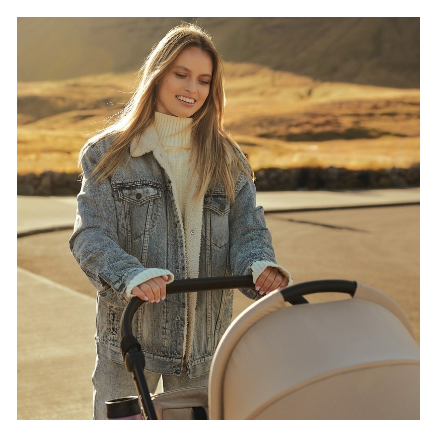 Lionelo - Комбинирана бебешка количка 2 в 1 MERIL Beige Sand
