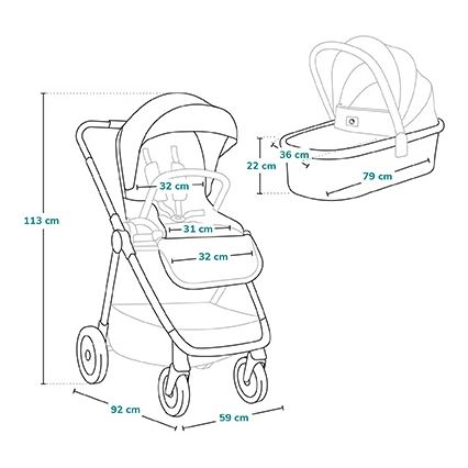 Lionelo - Комбинирана бебешка количка 2 в 1 MERIL Beige Sand