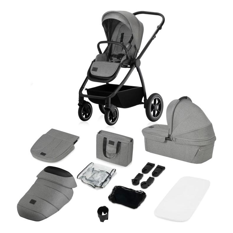 Lionelo - Комбинирана бебешка количка 2 в 1 MERIL Grey Stone