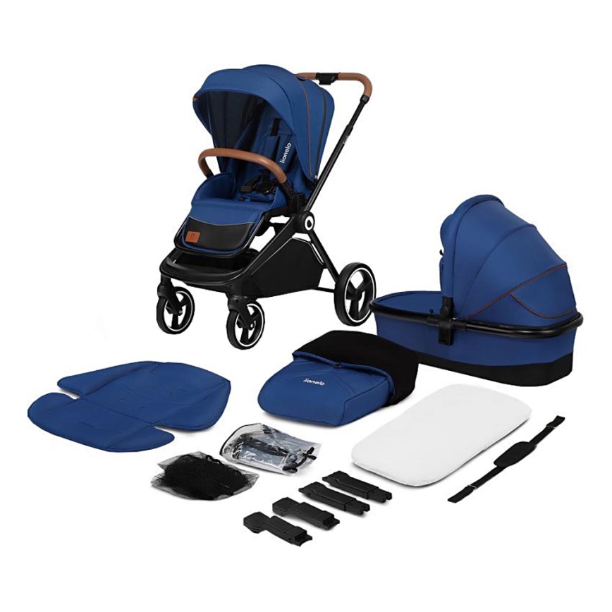 Lionelo - Комбинирана бебешка количка 2 в 1 MIKA Blue Navy