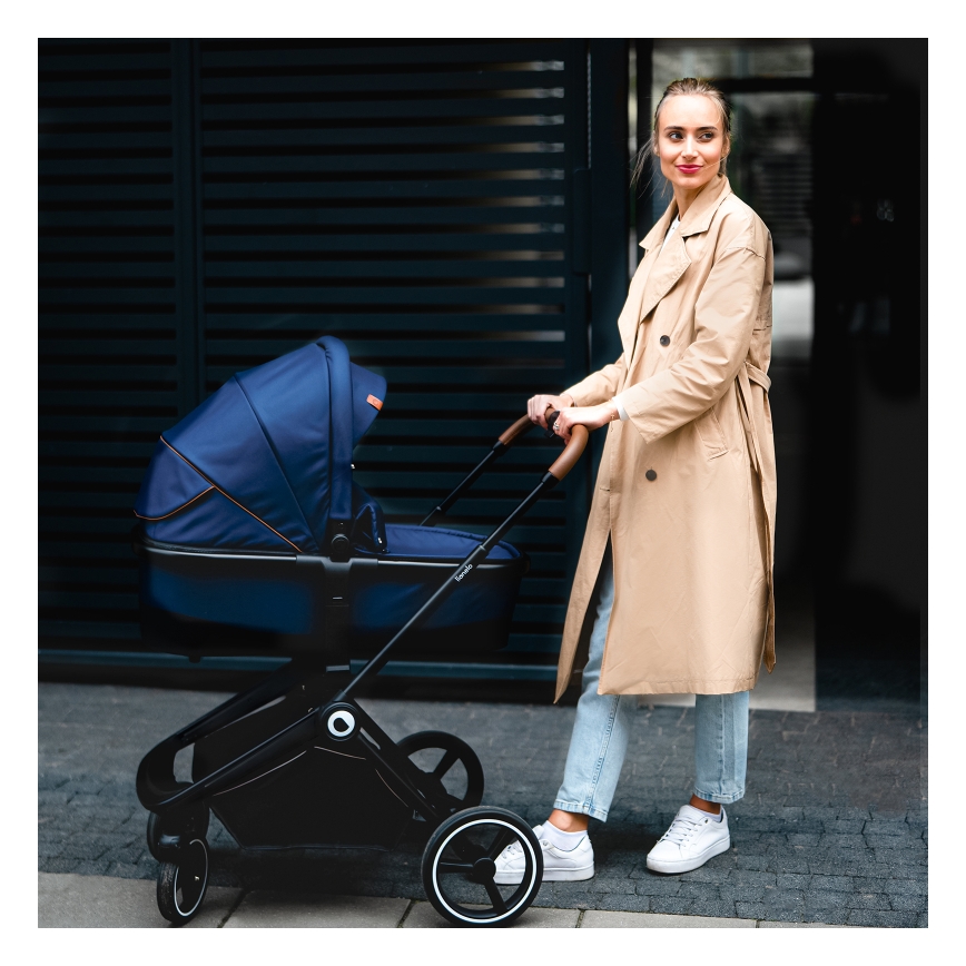 Lionelo - Комбинирана бебешка количка 2 в 1 MIKA Blue Navy