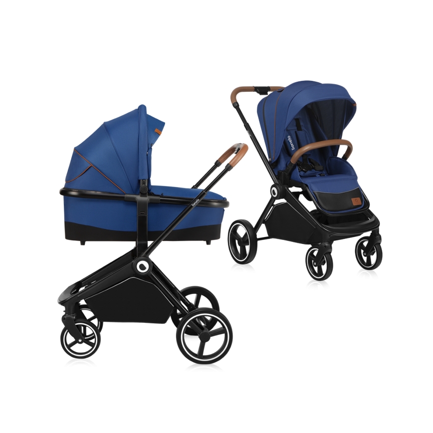 Lionelo - Комбинирана бебешка количка 2 в 1 MIKA Blue Navy