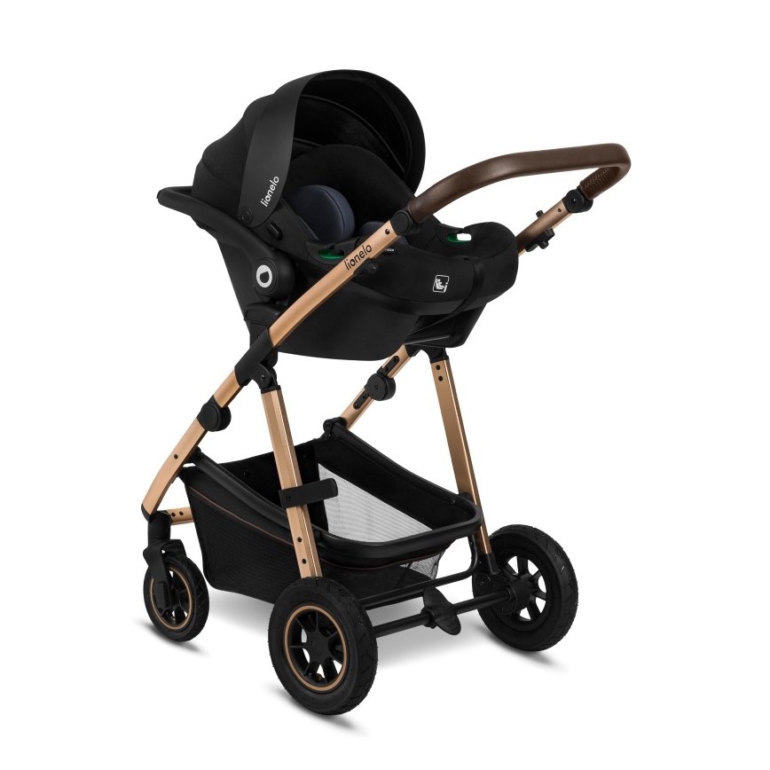 Lionelo - Комбинирана бебешка количка 3 в 1 AMBER Black Onyx