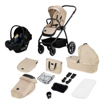 Lionelo - Комбинирана бебешка количка 3 в 1 MERIL Beige Sand