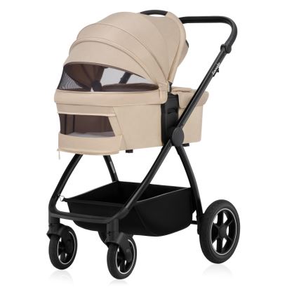 Lionelo - Комбинирана бебешка количка 3 в 1 MERIL Beige Sand