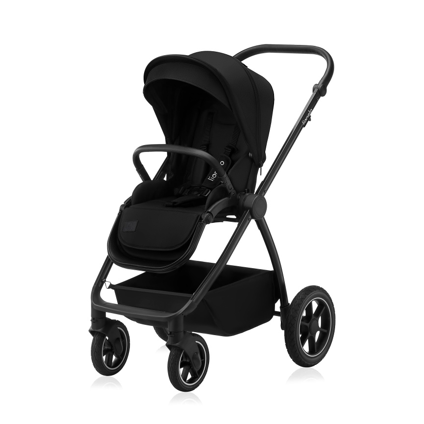 Lionelo - Комбинирана бебешка количка 3 в 1 MERIL Black Onyx