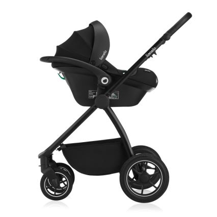 Lionelo - Комбинирана бебешка количка 3 в 1 MERIL Black Onyx