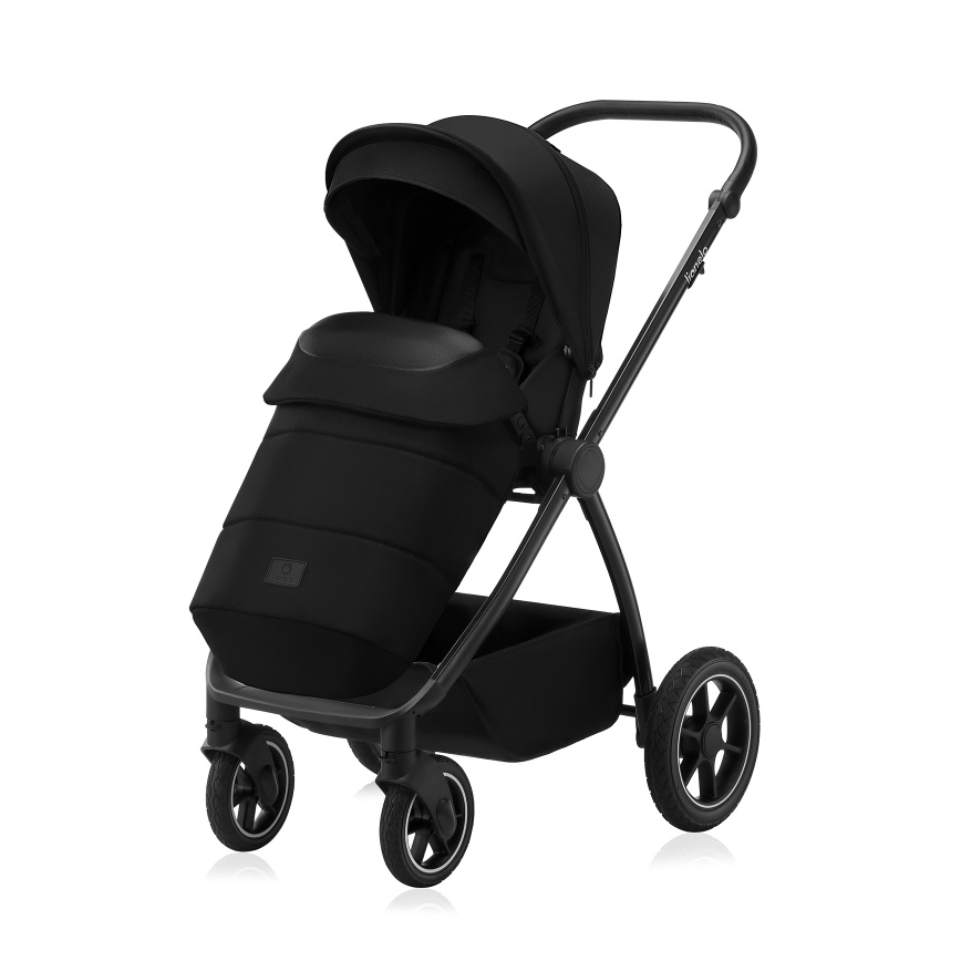 Lionelo - Комбинирана бебешка количка 3 в 1 MERIL Black Onyx