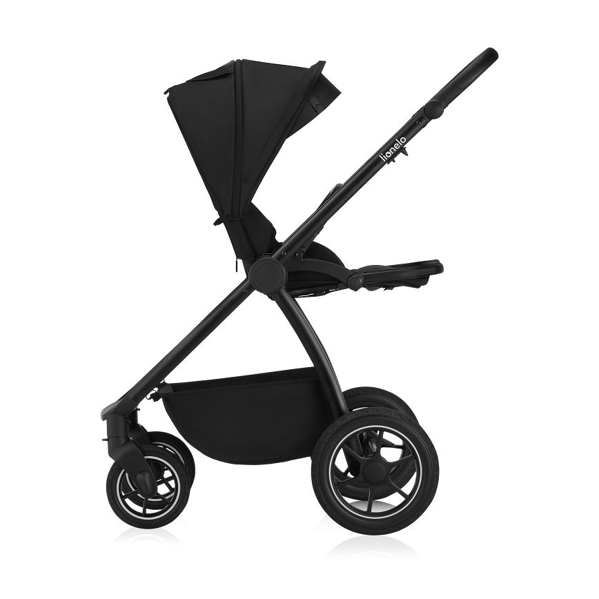 Lionelo - Комбинирана бебешка количка 3 в 1 MERIL Black Onyx