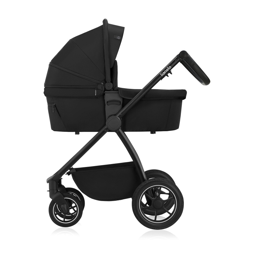 Lionelo - Комбинирана бебешка количка 3 в 1 MERIL Black Onyx