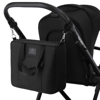 Lionelo - Комбинирана бебешка количка 3 в 1 MERIL Black Onyx