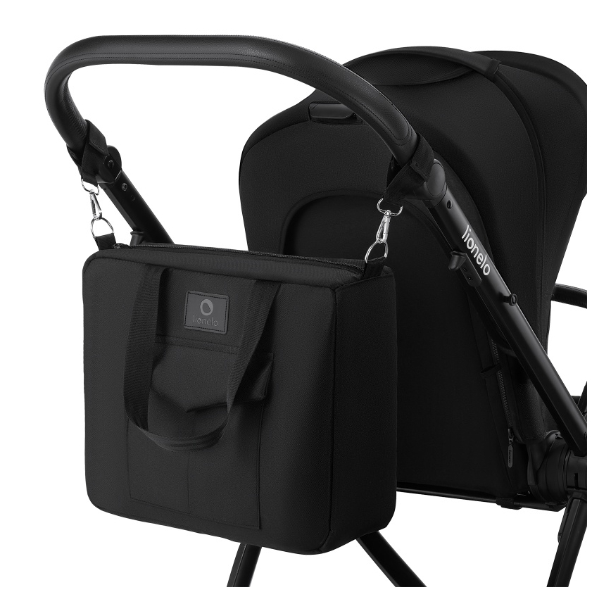Lionelo - Комбинирана бебешка количка 3 в 1 MERIL Black Onyx