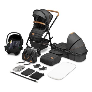 Lionelo - Комбинирана детска количка 3 в 1 AMBER Grey Graphite