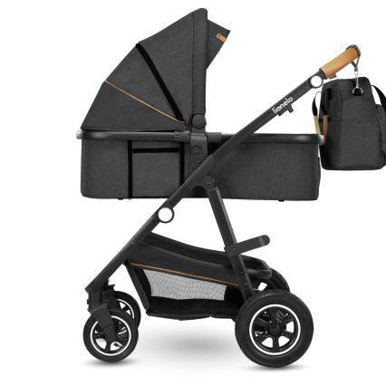 Lionelo - Комбинирана детска количка 3 в 1 AMBER Grey Graphite
