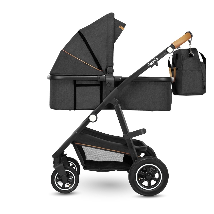 Lionelo - Комбинирана детска количка 3 в 1 AMBER Grey Graphite