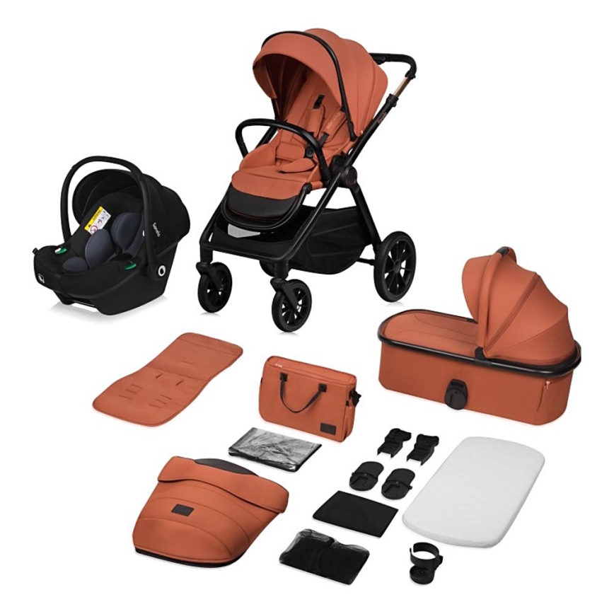 Lionelo - Комбинирана количка 3 в 1 LAYLA ръждиво-кафява