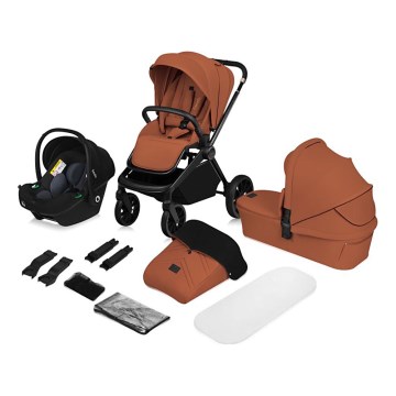 Lionelo - Комбинирана количка 3 в 1 MIKA PLUS, ръждиво кафява