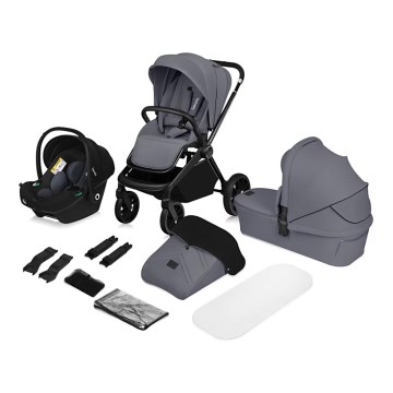 Lionelo - Комбинирана количка 3в1 MIKA PLUS Grey Stone
