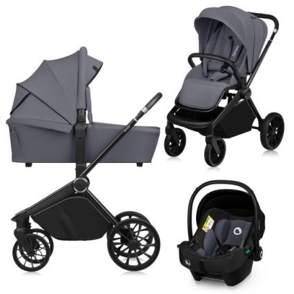 Lionelo - Комбинирана количка 3в1 MIKA PLUS Grey Stone