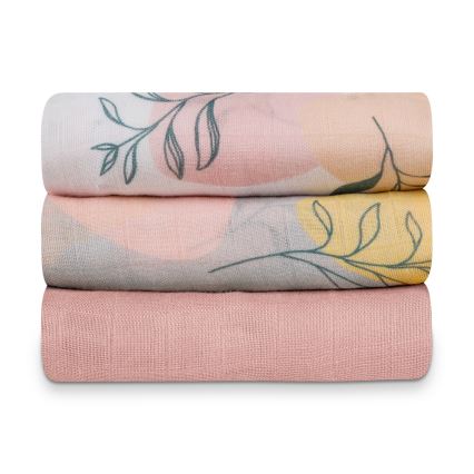Lionelo - Комплект от 3 бамбукови пелени BAMBOO SET 70x70 см Leaf