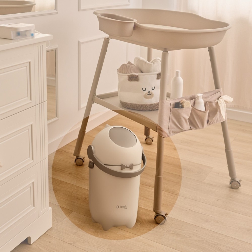 Lionelo - Кош за памперси PUREBIN 10 л, бял