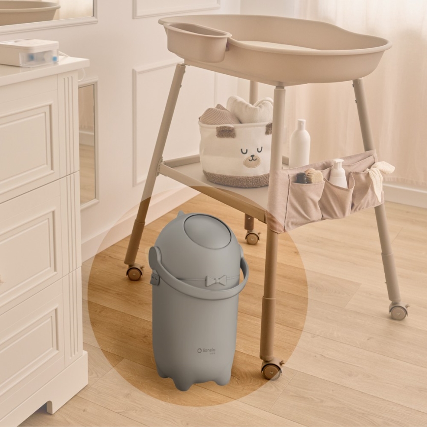 Lionelo - Кош за памперси PUREBIN 10 л, сив