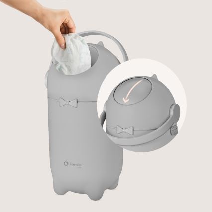 Lionelo - Кош за памперси PUREBIN 10 л, сив