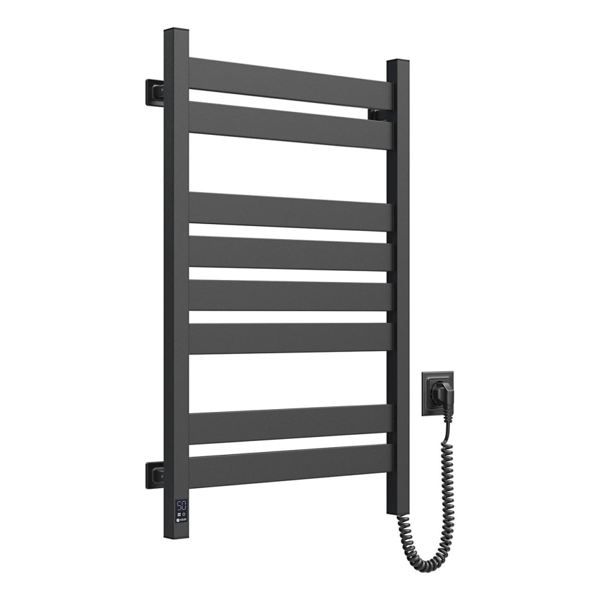 Лира за баня LARGO с термостат 432W/230V 80,6 cm IP44 черна дясна правоъгълна