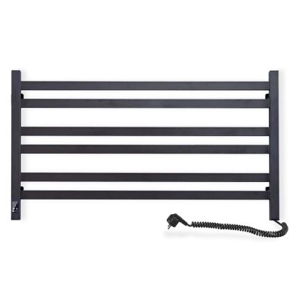 Банен сушилник за кърпи с термостат AVANGARD 316W/230V, 50,6 cm, IP44, черен, десен, с квадратни профили