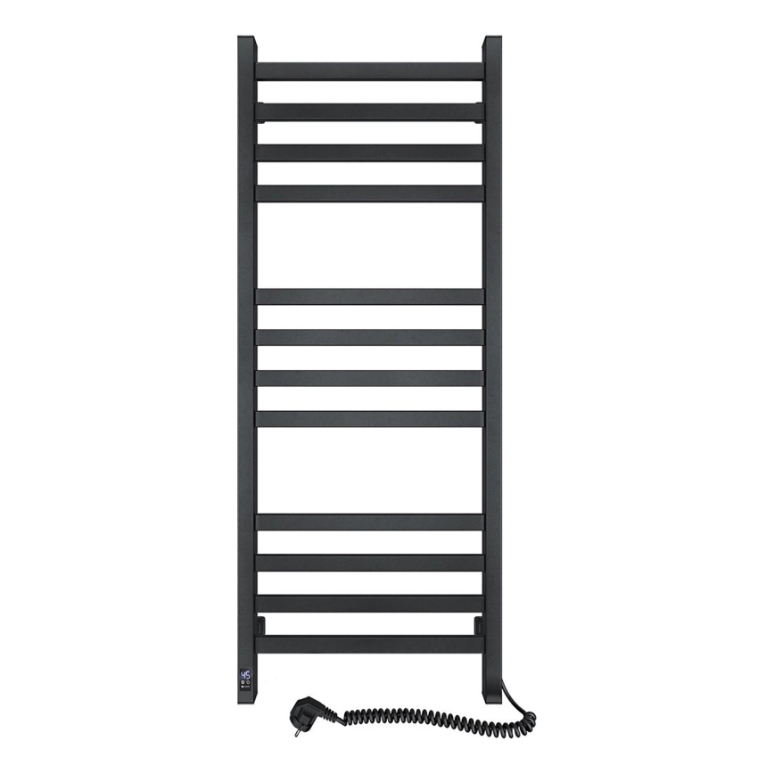 Лира за баня с термостат AVANGARD 459W/230V 120,6 cm IP44 черна, дясна, с квадратни профили