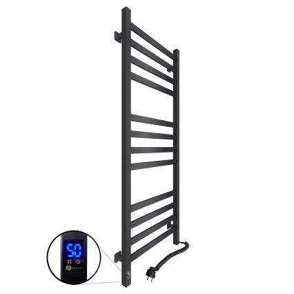 Лира за баня с термостат AVANGARD 459W/230V 120,6 cm IP44 черна, дясна, с квадратни профили