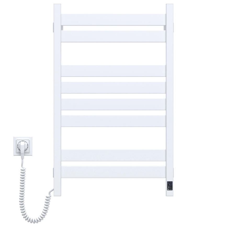 Лира за баня LARGO с термостат 432W/230V, 80,6 cm, IP44 — бяла, лява, с квадратен профил