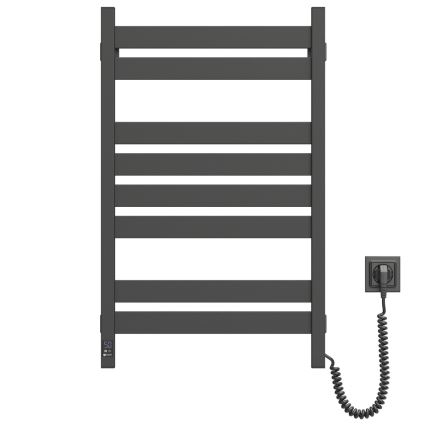 Лира за баня LARGO с термостат 432W/230V 80,6 cm IP44 черна дясна правоъгълна