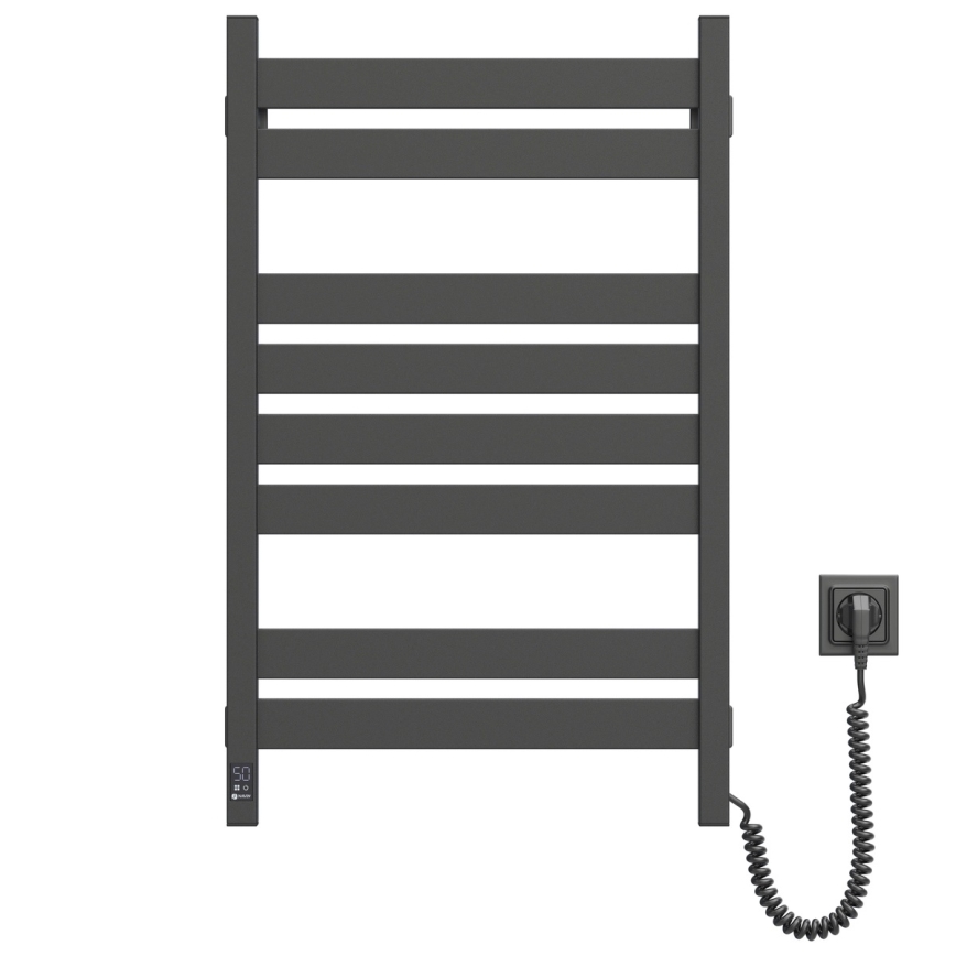 Лира за баня LARGO с термостат 432W/230V 80,6 cm IP44 черна дясна правоъгълна