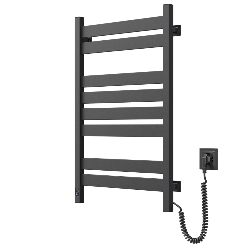 Лира за баня LARGO с термостат 432W/230V 80,6 cm IP44 черна дясна правоъгълна