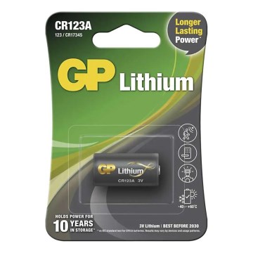 Литиева батерия CR123A GP LITHIUM 3V/1400 mAh